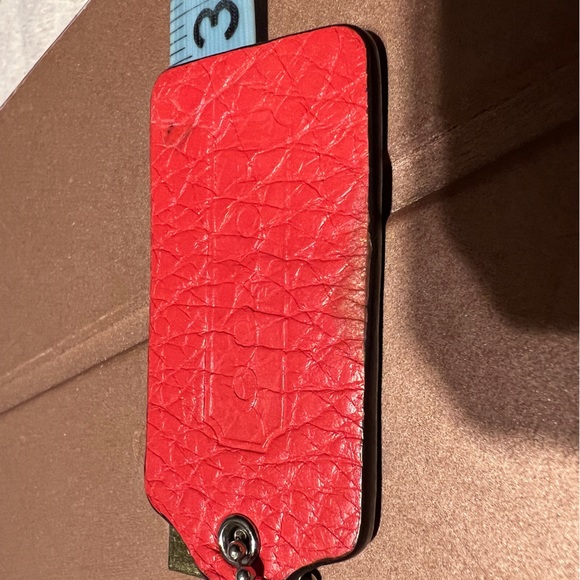 COACH Grained Leather Key Fob Bag Charm Keychain Hang Tag - Picture 6 of 8